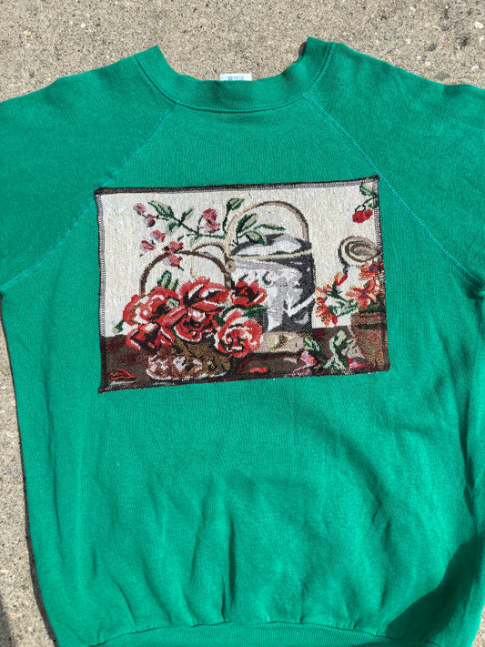 Flowers and Watering Can Patch Crewneck M/L